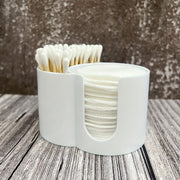 Makeup Remover Pads and Cotton Swab Holder with Dual Compartments for Bathroom Organization