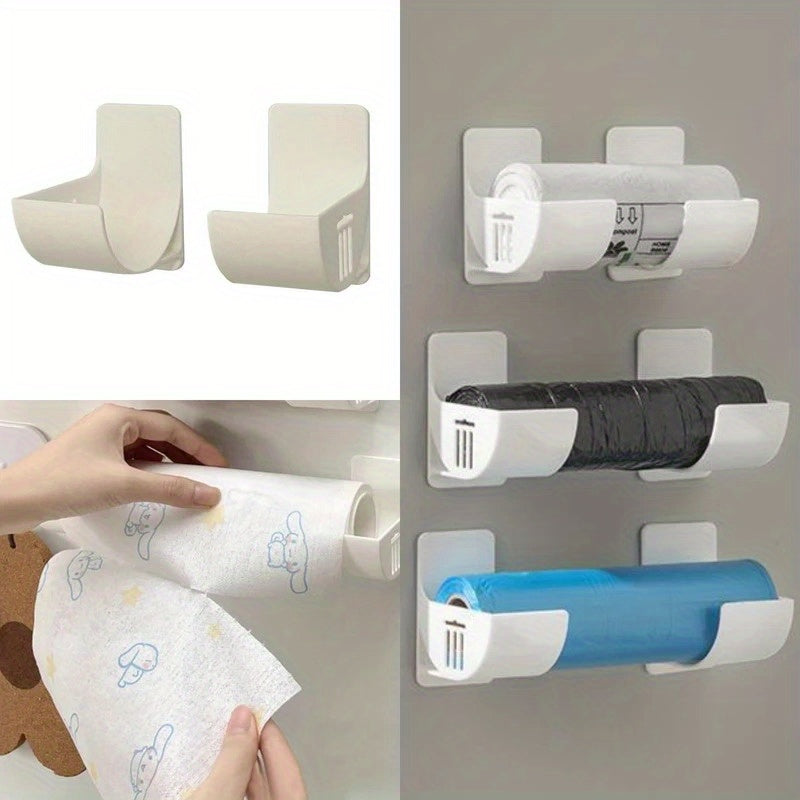 Wall-Mounted Storage Organizer for Refrigerator Side Plastic Wrap and Bag Holder