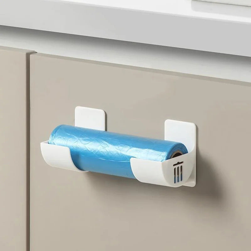 Wall-Mounted Storage Organizer for Refrigerator Side Plastic Wrap and Bag Holder