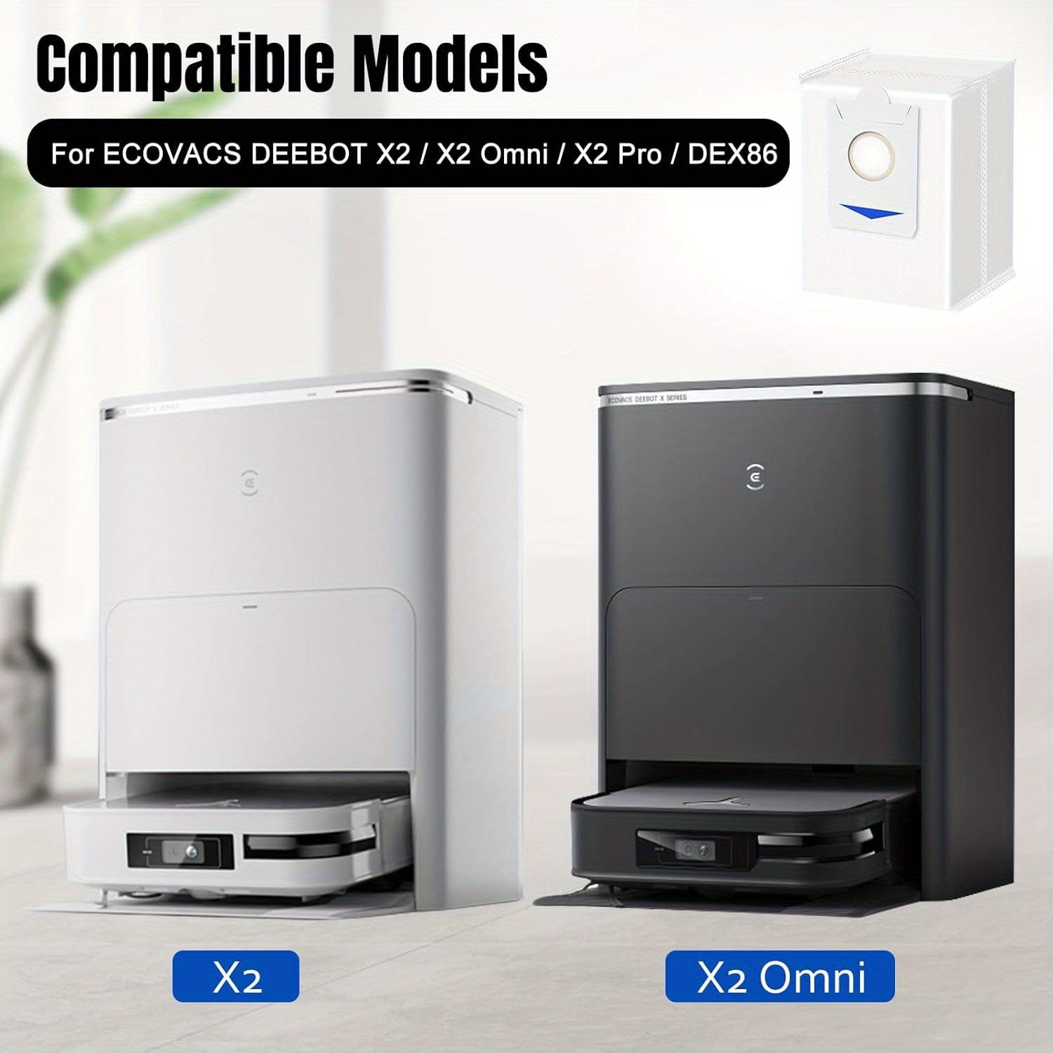 Set of 4 High-Quality Dust Bags for Robot Vacuums with Activated Carbon Filtration