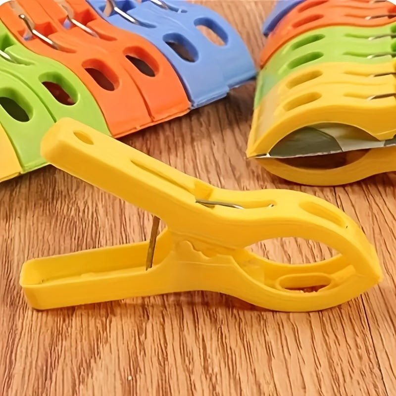 Set of 16 Large Plastic Clothespins for Clothes and Towels, Durable Spring, Home Organization