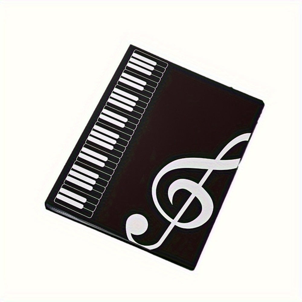 A4 Size Double-Sided PVC Guitar Sheet Music Folder with 40 Pockets in Black White Pink Blue Transparent