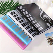 A4 Size Double-Sided PVC Guitar Sheet Music Folder with 40 Pockets in Black White Pink Blue Transparent