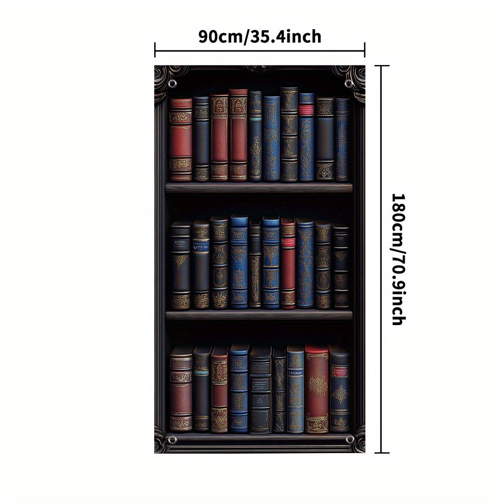 Vintage kutubxona kitob javoni eshigi banneri, polyester ta'lim kitob javoni maxfiylik ekrani bilan vintage kitoblar dizayni. Elektr energiyasi talab qilinmaydi. O'lchamlari 89.92x179.83 sm, yotoqxona shkaflari va umumiy foydalanish uchun mukammal.