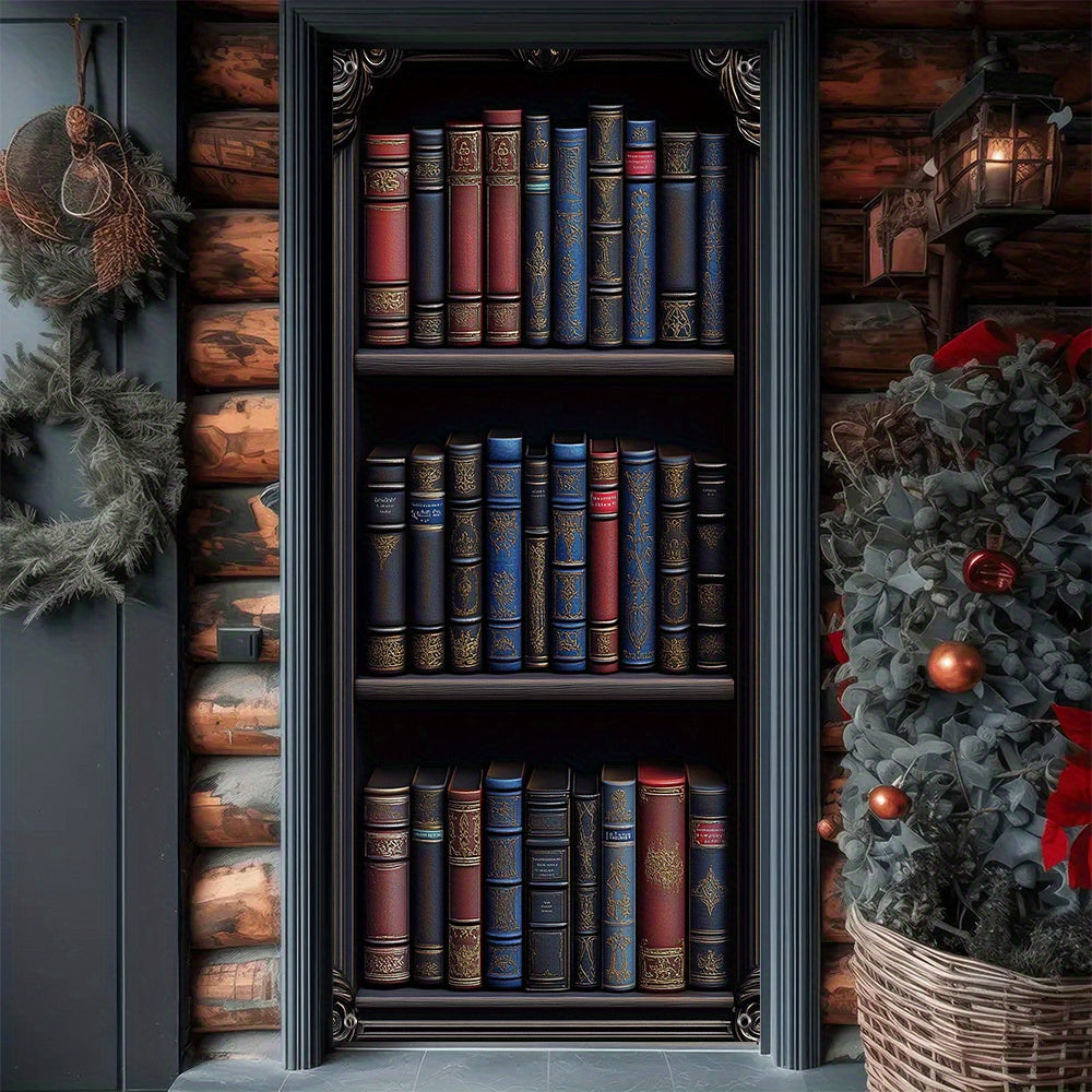 Vintage kutubxona kitob javoni eshigi banneri, polyester ta'lim kitob javoni maxfiylik ekrani bilan vintage kitoblar dizayni. Elektr energiyasi talab qilinmaydi. O'lchamlari 89.92x179.83 sm, yotoqxona shkaflari va umumiy foydalanish uchun mukammal.