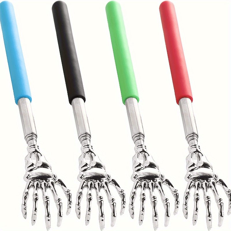 Портативный скребок для спины из нержавеющей стали с резиновой ручкой - идеально подходит для путешествий и в подарок.