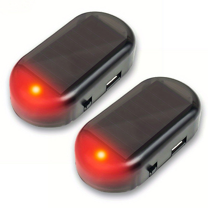 2PCS Solar Car Anti-Theft LED Lights Indoor Decorative Indicator Lights