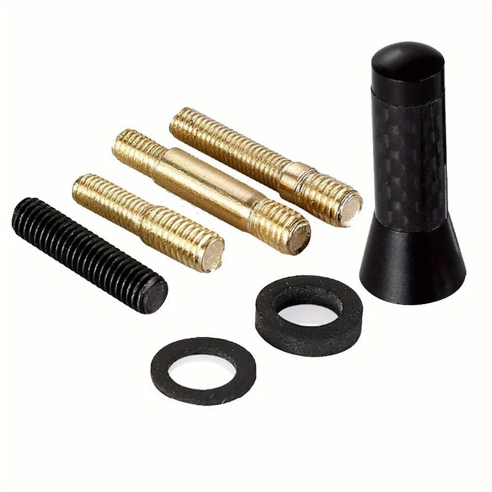 Universal Alyuminiy Qotishma Avtomobil Antena Mastasi 3.5cm Karbon Teri Ko'rinishi Signal Amplifikatori