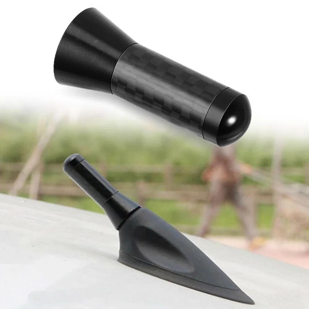 Universal Alyuminiy Qotishma Avtomobil Antena Mastasi 3.5cm Karbon Teri Ko'rinishi Signal Amplifikatori