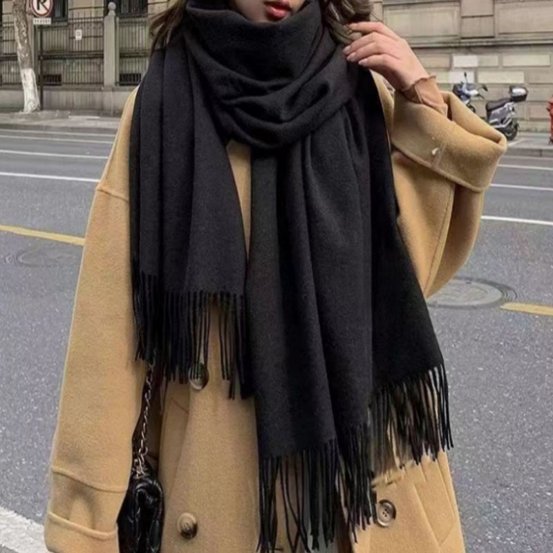 Women's Tassel Shawl Scarf Polyester Knit Breathable Warm Pill-Resistant Casual