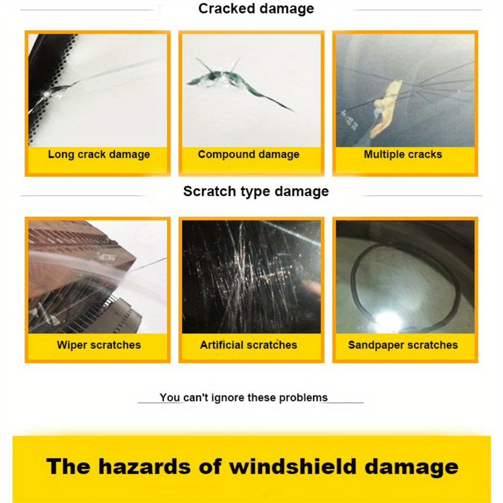 Полный комплект для ремонта лобового стекла для самостоятельного устранения трещин на автостекле