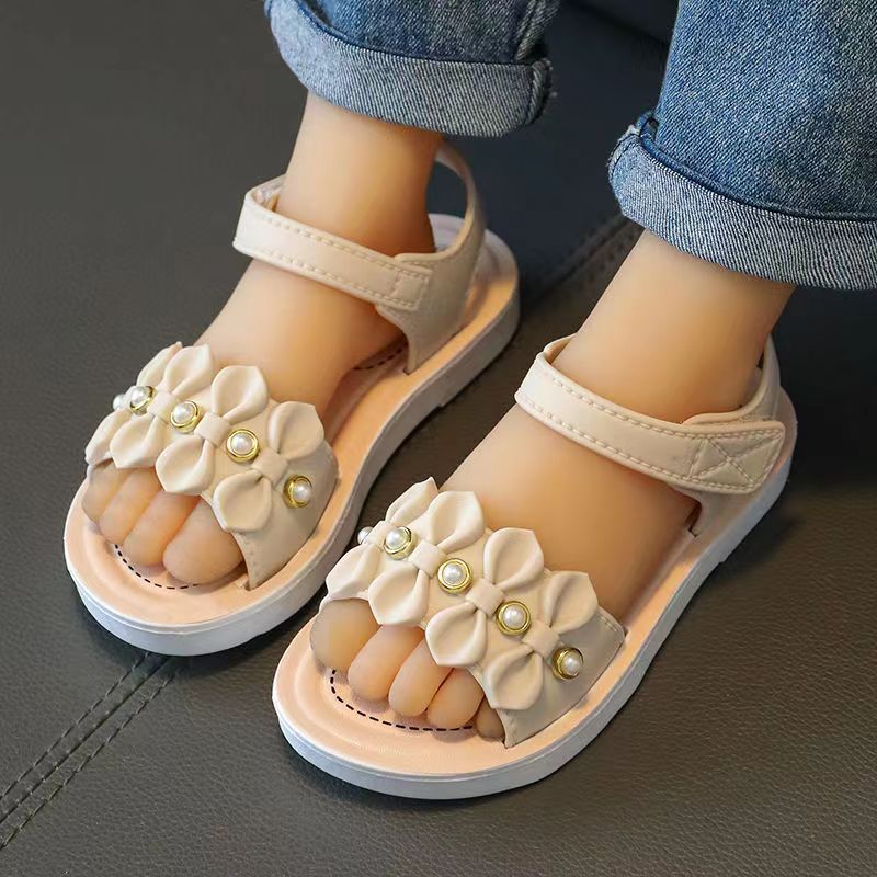 Girls Flower Non-Slip PVC Sandals for Outdoor Summer Toddler and Infant