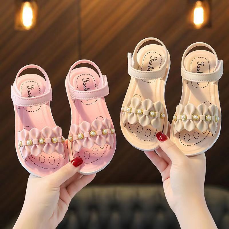 Girls Flower Non-Slip PVC Sandals for Outdoor Summer Toddler and Infant
