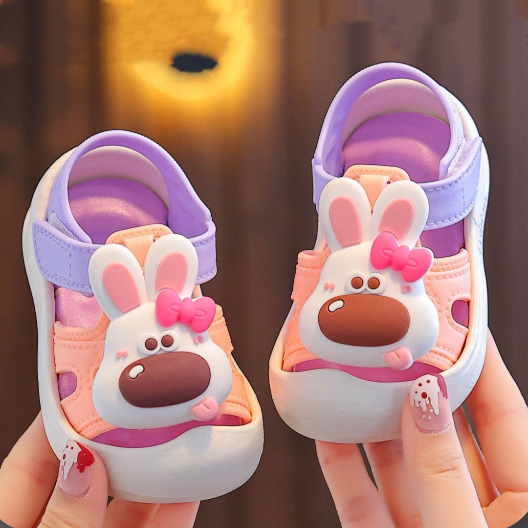 Kichkina erkaklar uchun multfilm hayvonlari bilan toshlar PVC yozgi ochiq pastki yuqori fastener