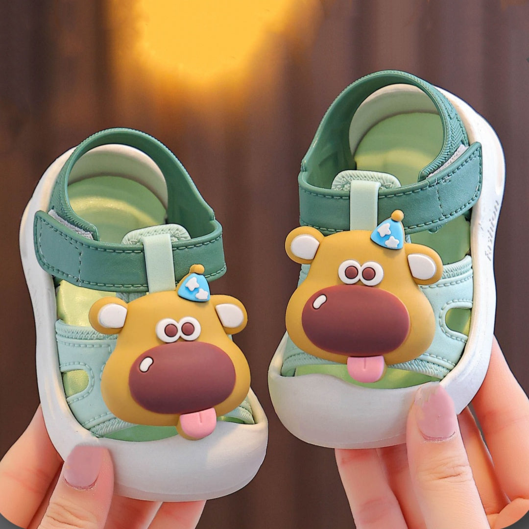 Sandalias de dibujos animados para bebés niños, transpirables, antideslizantes, para interiores y exteriores