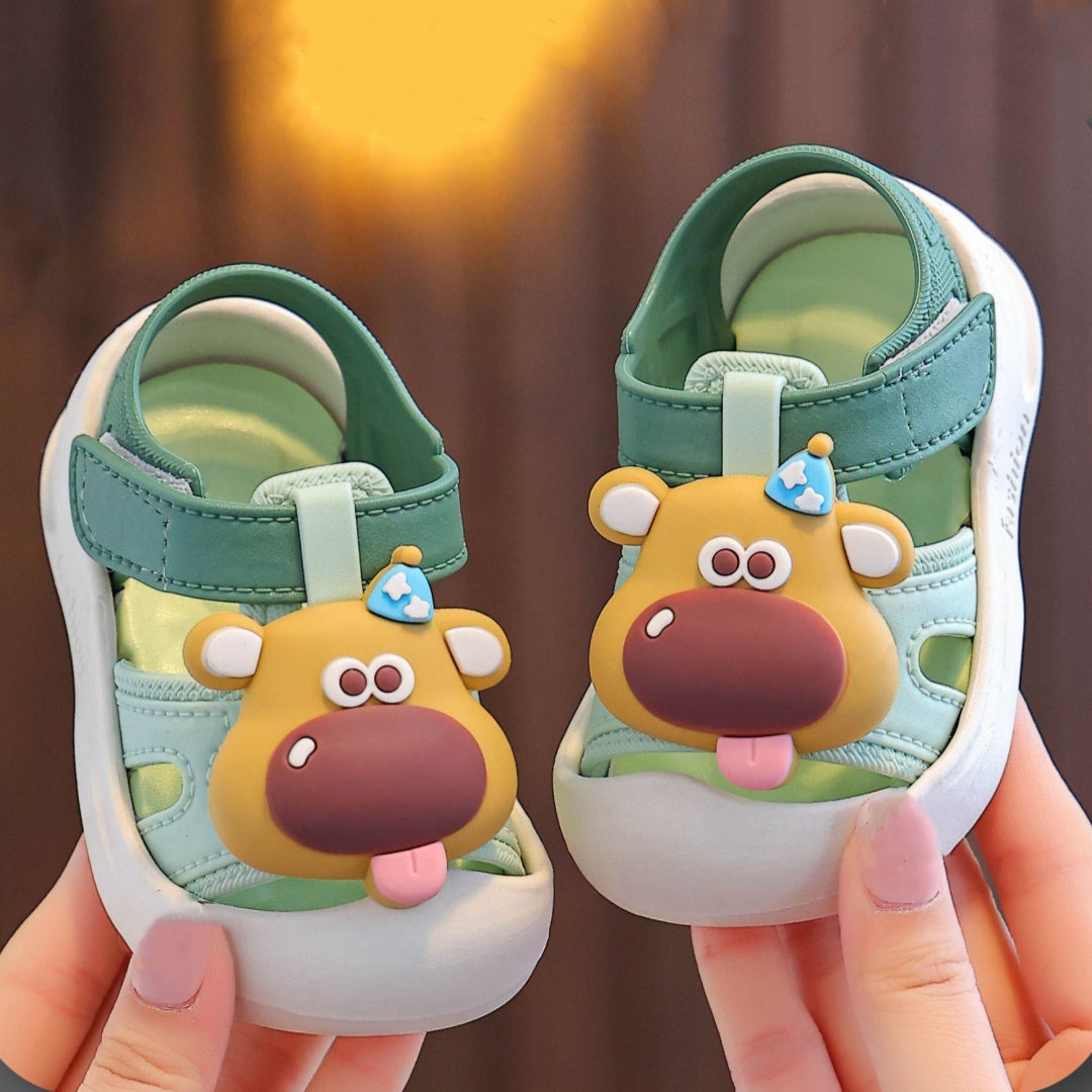 Sandalias de dibujos animados para bebés niños, transpirables, antideslizantes, para interiores y exteriores