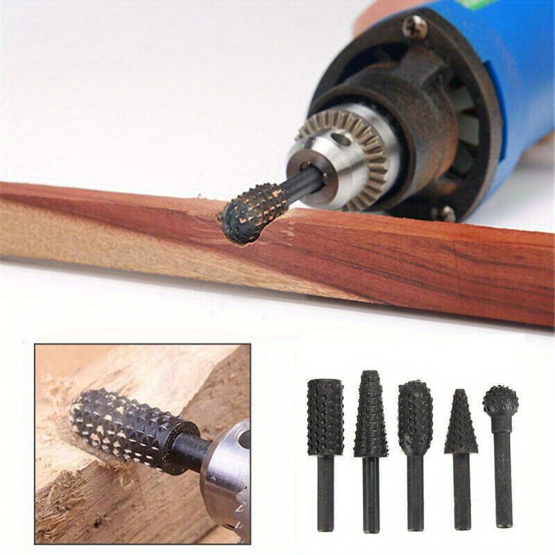 5Pcs 1/4 Inch Drill Bit Set for Woodworking, Wood Carving and Cutting