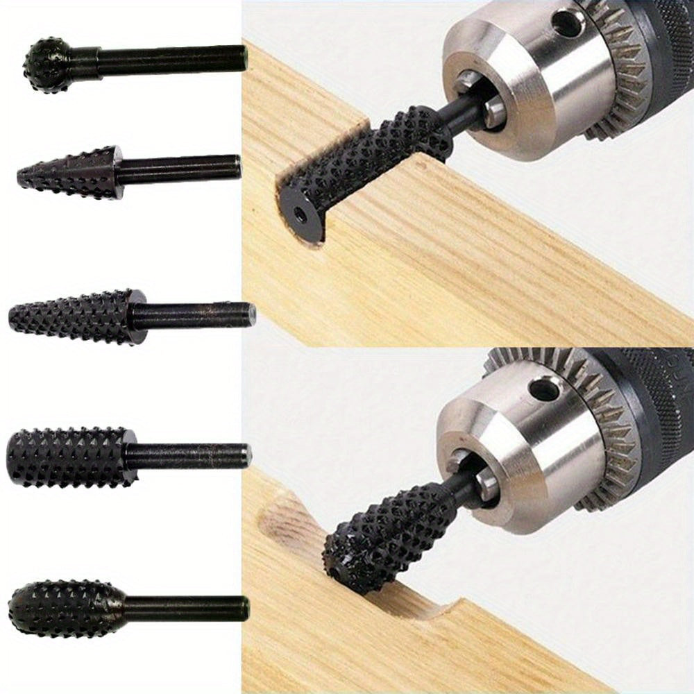 5Pcs 1/4 Inch Drill Bit Set for Woodworking, Wood Carving and Cutting