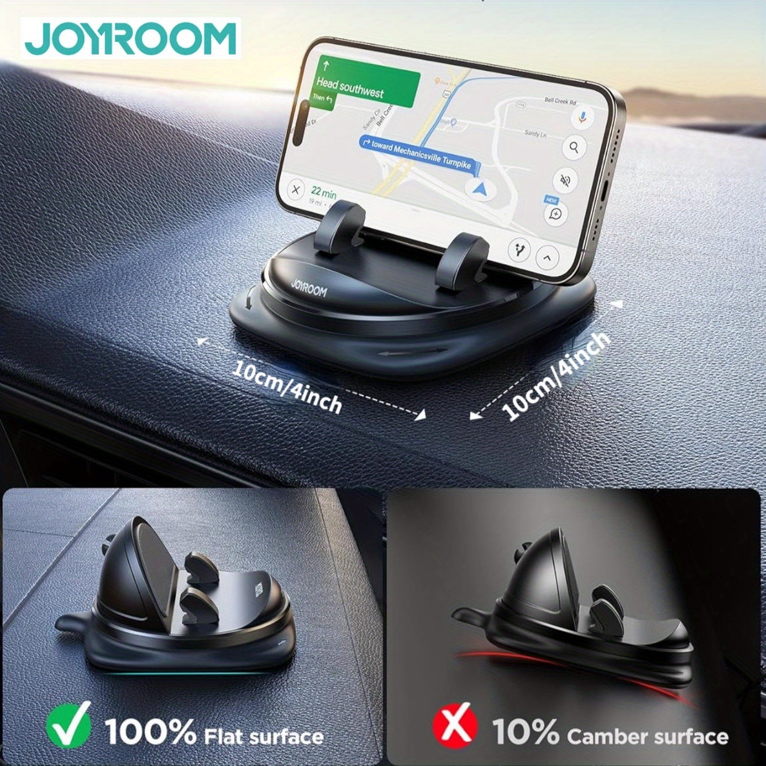 Universal Adjustable Spring Car Phone Mount Non-Slip Silicone Waterproof Durable