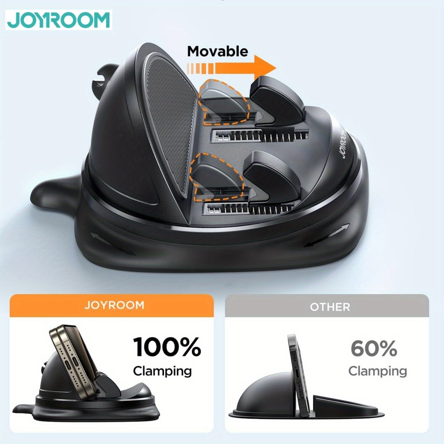 Universal Adjustable Spring Car Phone Mount Non-Slip Silicone Waterproof Durable