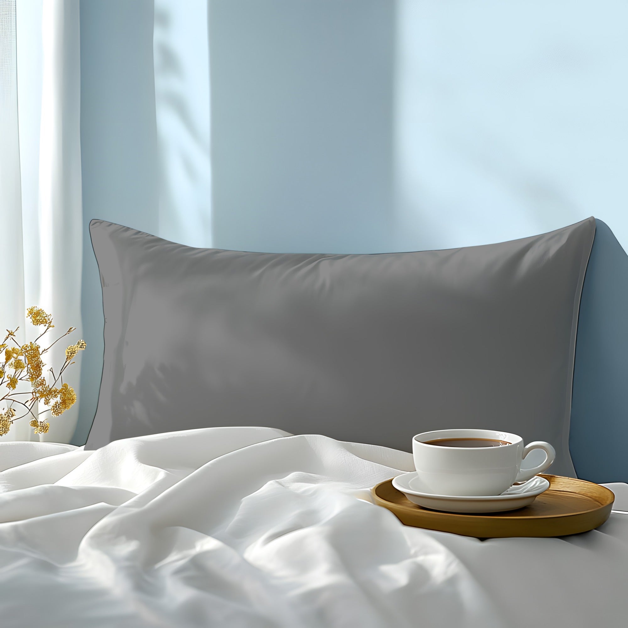 Twill Natural Fiber Pillowcase Soft Breathable Machine Washable for Bedroom Guest Hotel