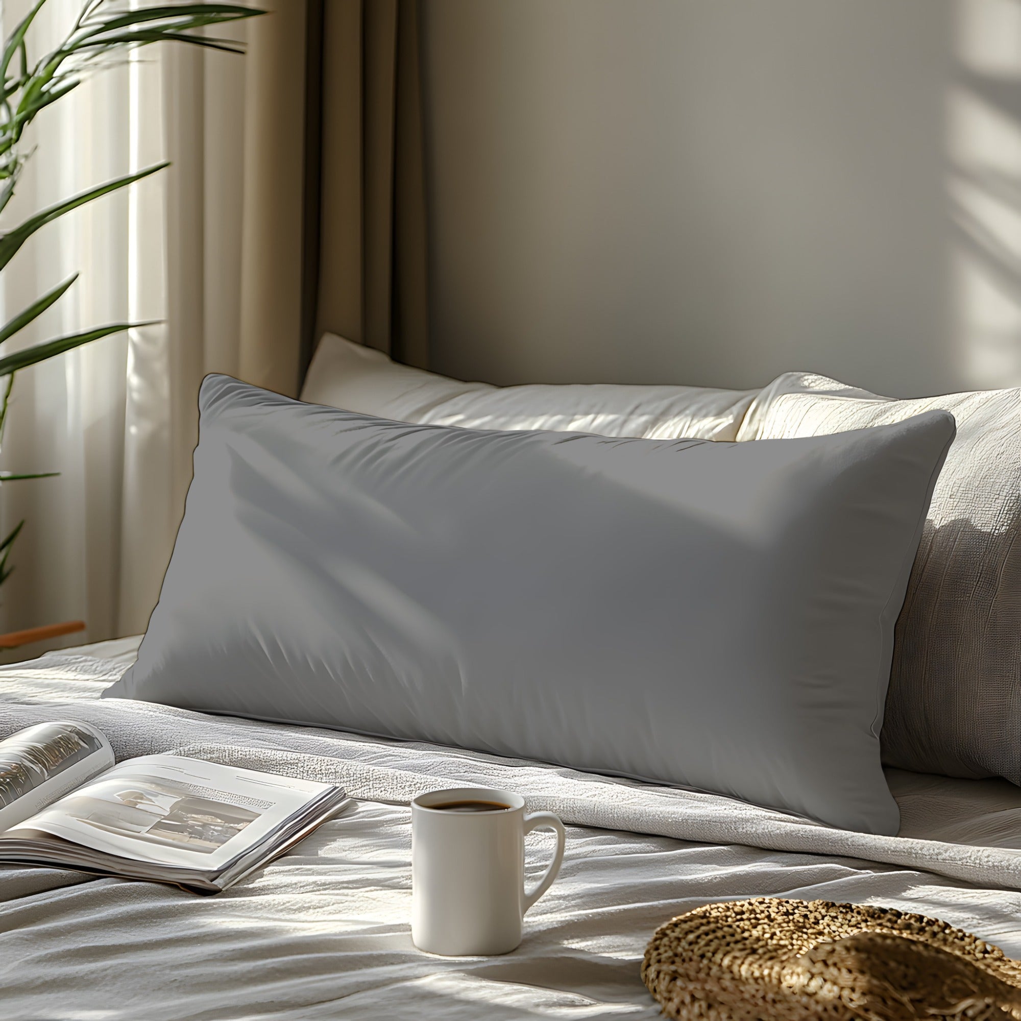 Twill Natural Fiber Pillowcase Soft Breathable Machine Washable for Bedroom Guest Hotel