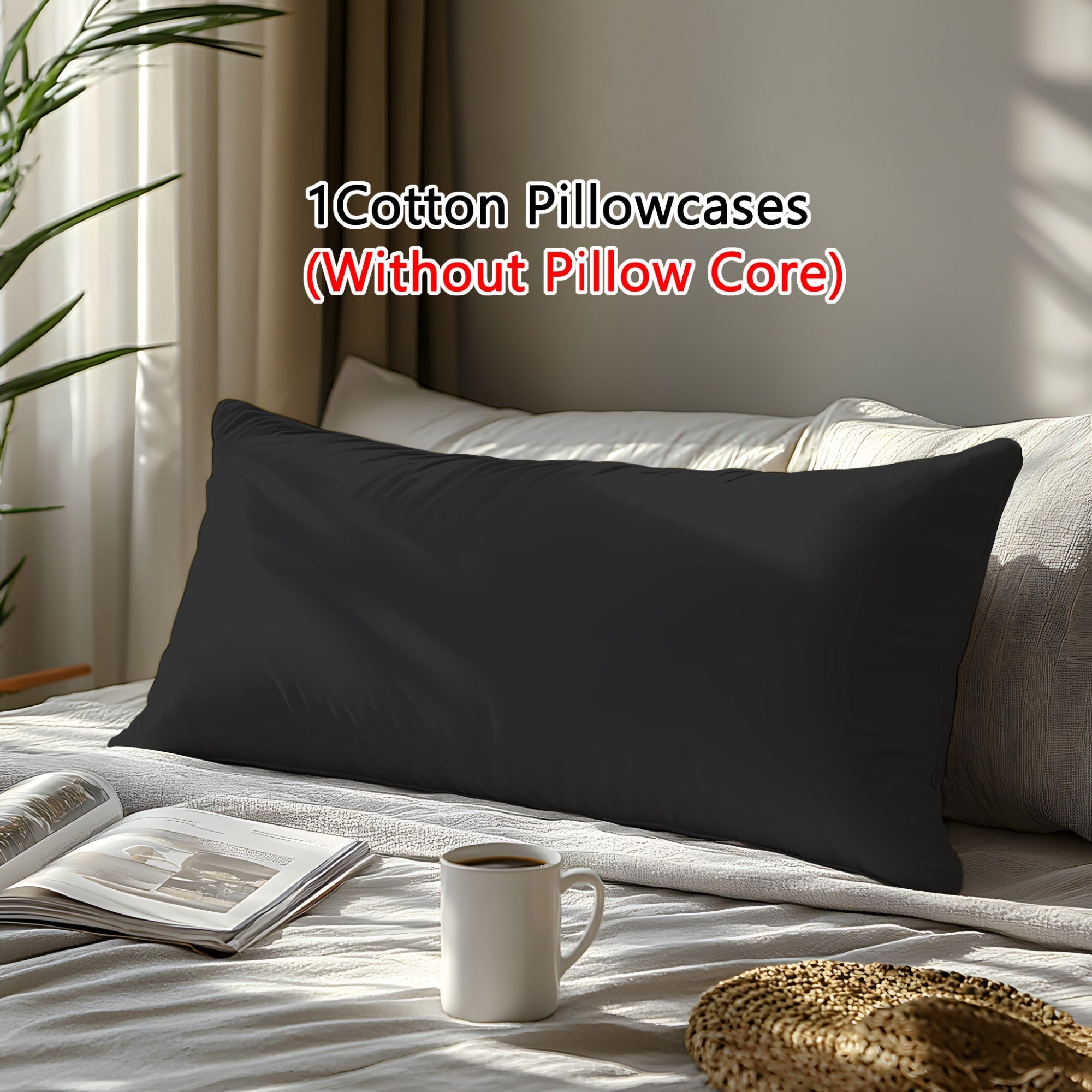 Natural Fiber Twill Pillowcase Soft Breathable Machine Washable for Bedroom Guest Room Hotel