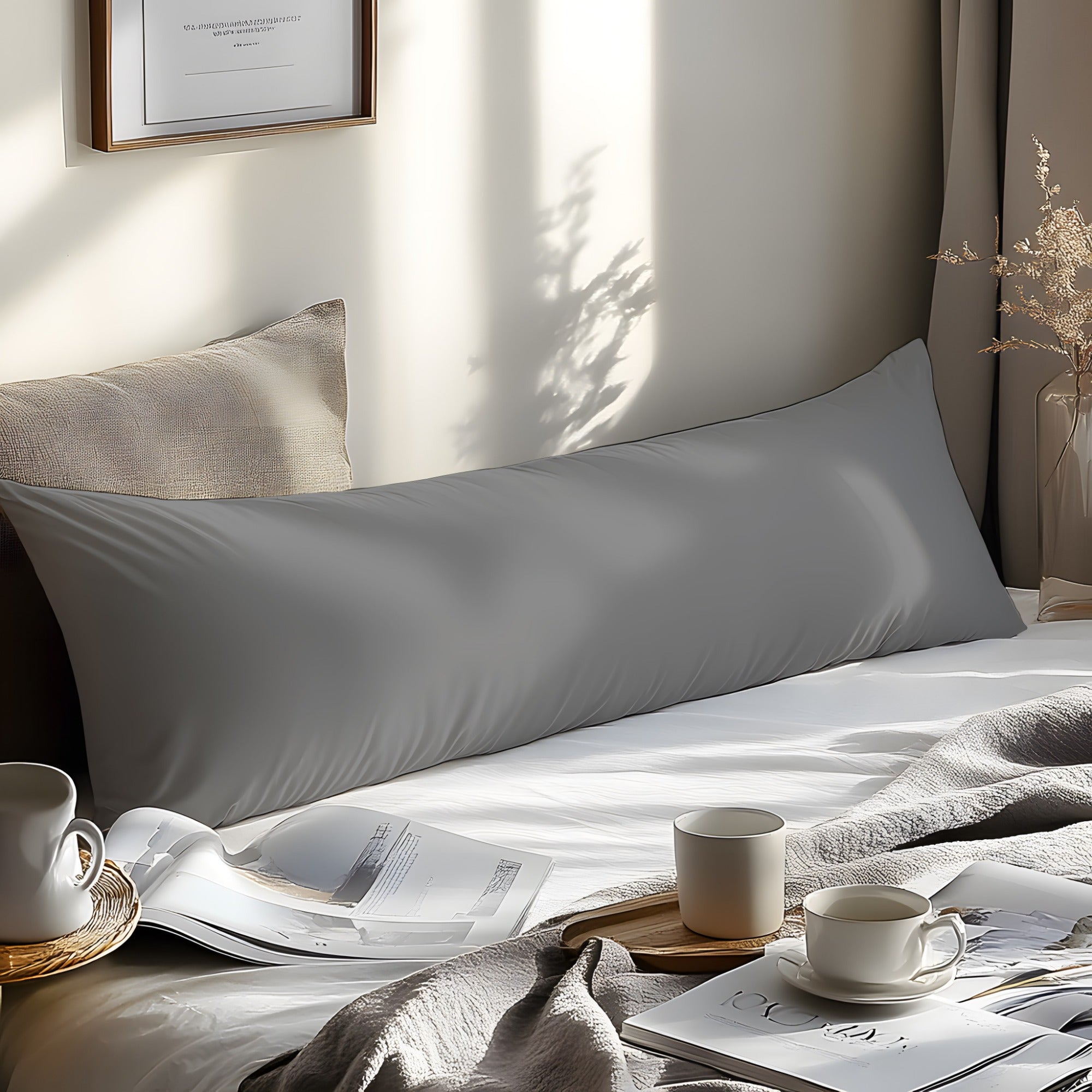 Twill Natural Fiber Pillowcase Soft Breathable Machine Washable for Bedroom Guest Hotel