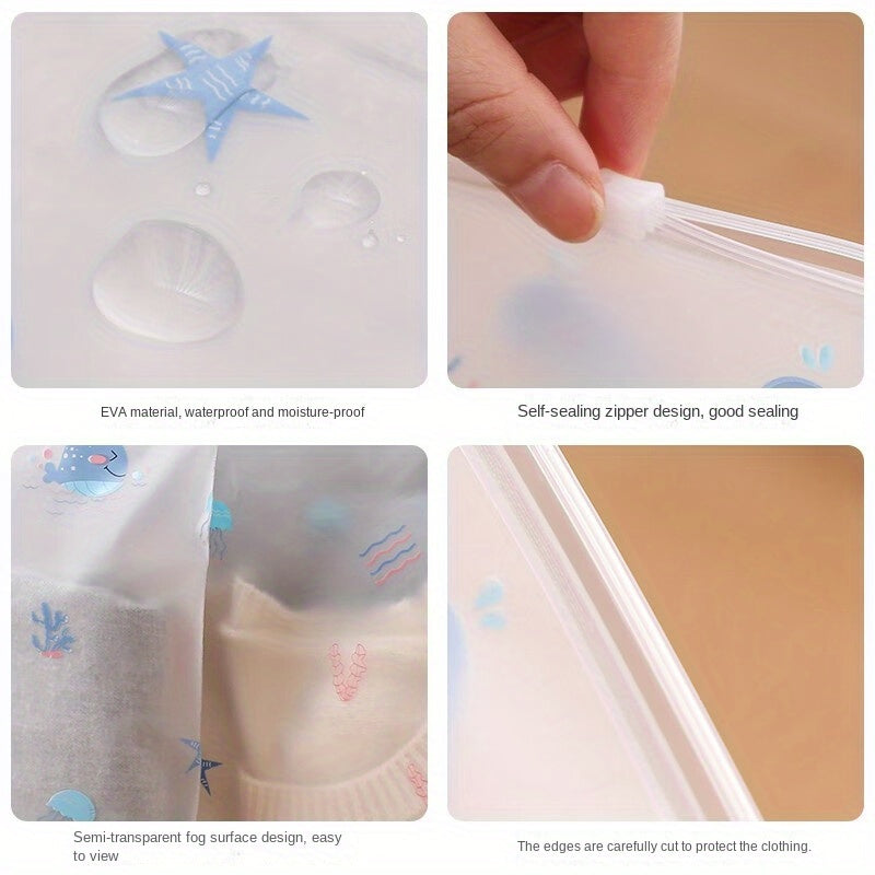 Set of 10 Waterproof EVA Storage Bags for Travel Clothing and Underwear Organization