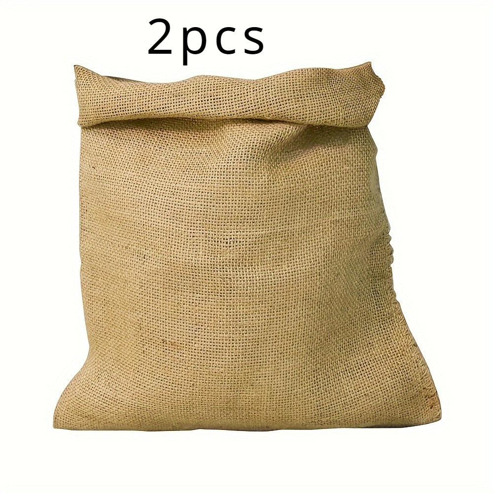 Set of 2 or 4 Burlap Storage Bags for Organization and Rustic Home Decor