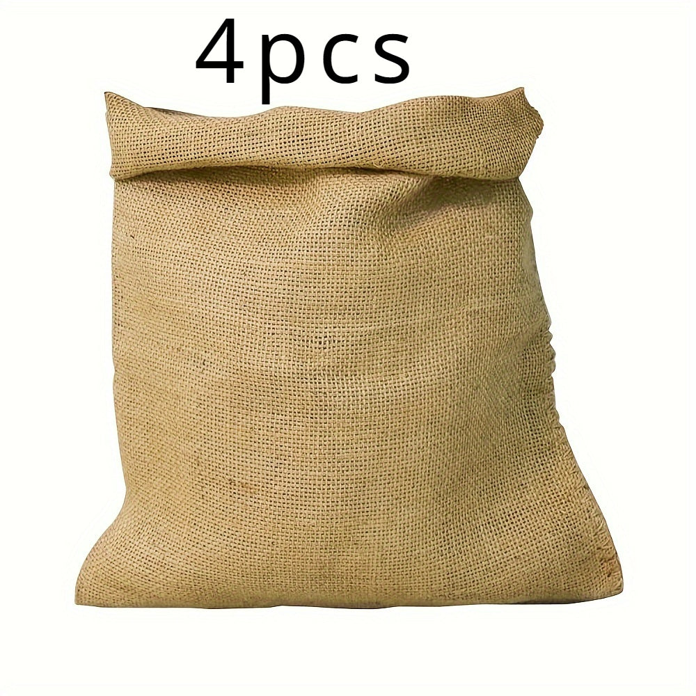 Set of 2 or 4 Burlap Storage Bags for Organization and Rustic Home Decor