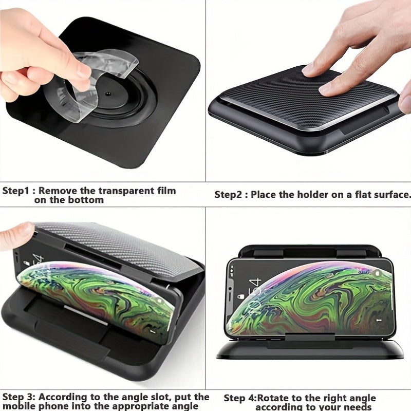 Silicone Car Phone Mount with Adjustable Stand Waterproof Non-Slip Dashboard Holder