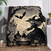 Halloween Witch Brew Flannel Fleece Throw Blanket with Space Design for All Seasons