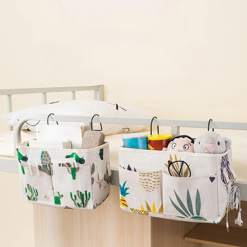 Baby Crib Organizer Hanging Storage for Essential Care Items and Bed Accessories