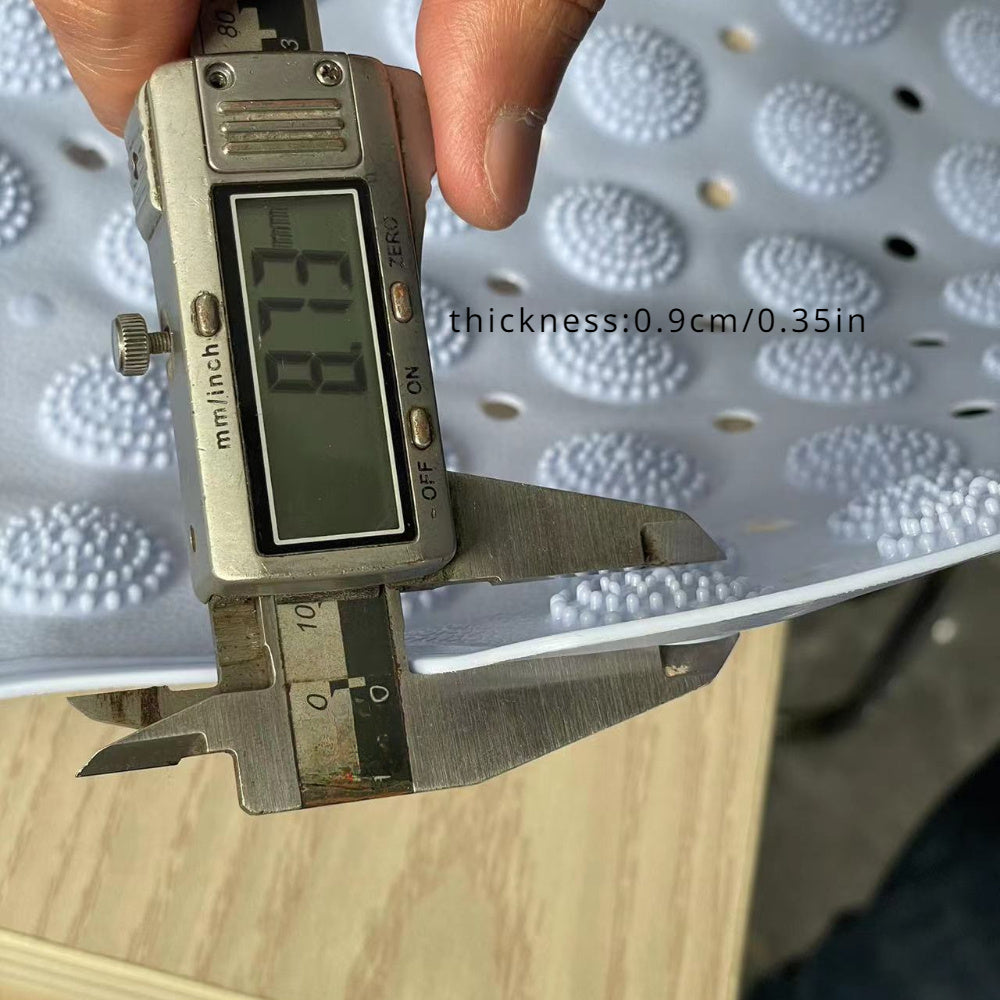 Alfombra de baño de PVC azul claro antideslizante con protuberancias de masaje para ducha y seguridad en el baño, de 0.8 cm de grosor