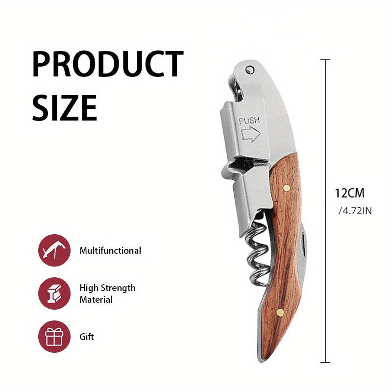 Nayzali po'latdan yasalgan ofitsiantning qopqog'i, atrofida gul daraxti tutqichi, ko'p funksiyali sommelier asbobi, ikki qovurg'a, zanglamaydigan, serratlangan folga kesgichni o'z ichiga oladi.