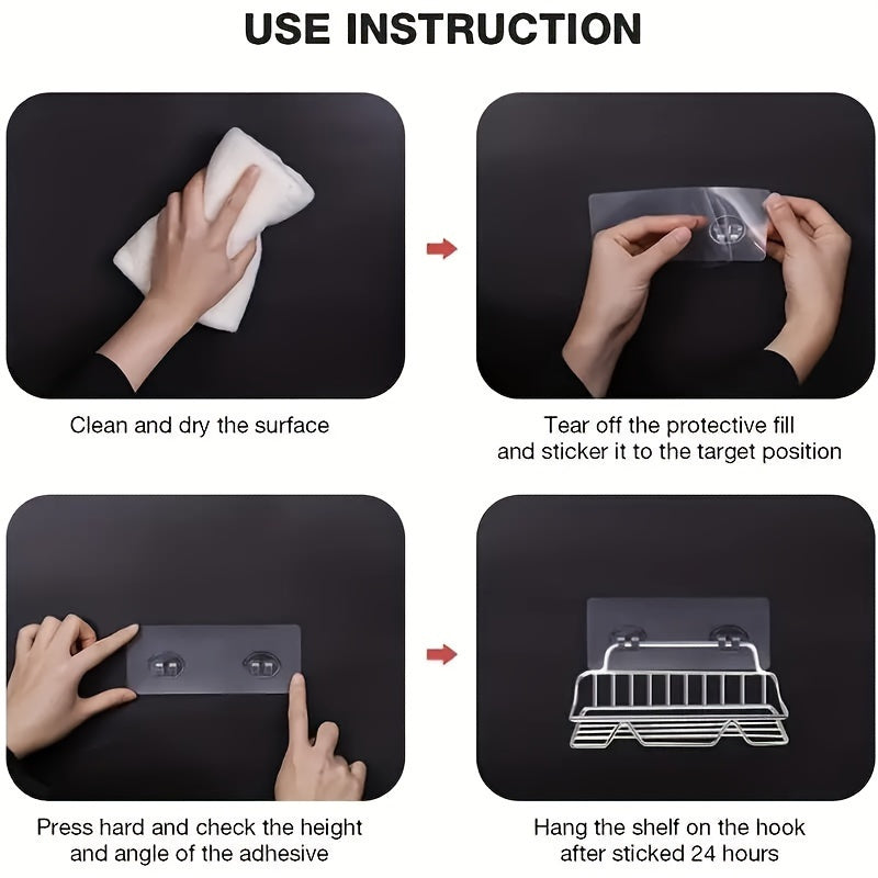 Soportes de estantería de pared transparentes duraderos, sin costuras, fácil de instalar, ganchos de utilidad para organización en el hogar y oficina