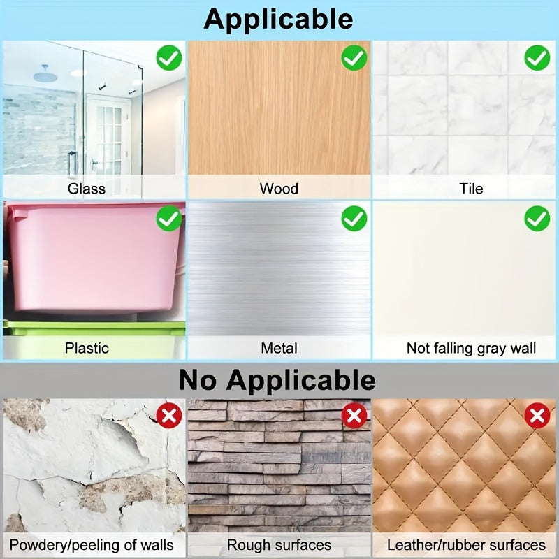 Soportes de estantería de pared transparentes duraderos, sin costuras, fácil de instalar, ganchos de utilidad para organización en el hogar y oficina