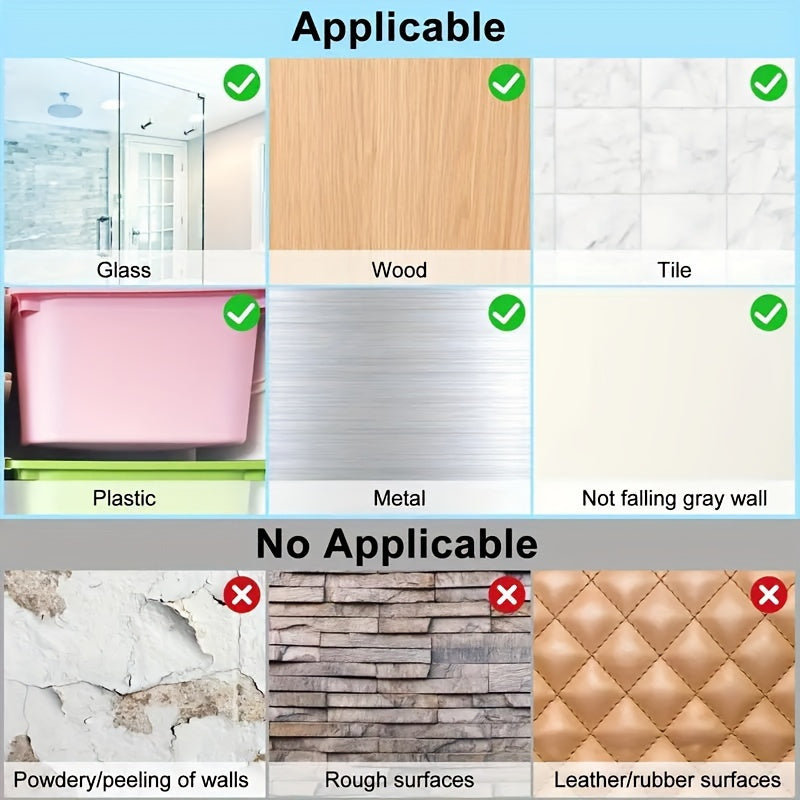 No-Drill Wall Shelf Brackets Transparent Durable Seamless for Home Office Organization with Utility Hooks