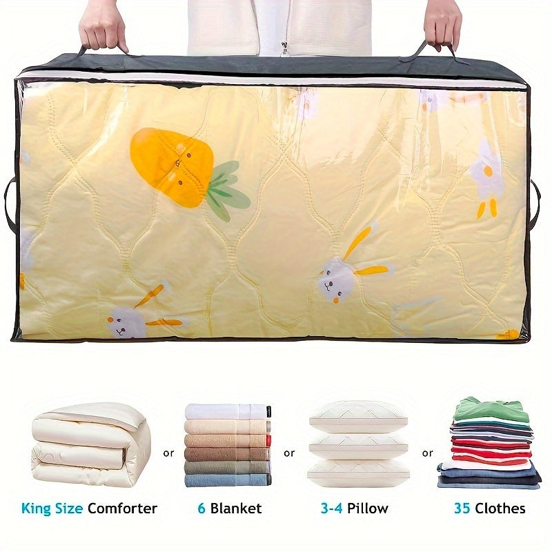 Foldable Underbed Storage Organizer with Dustproof Zipper for Clothes and Blankets
