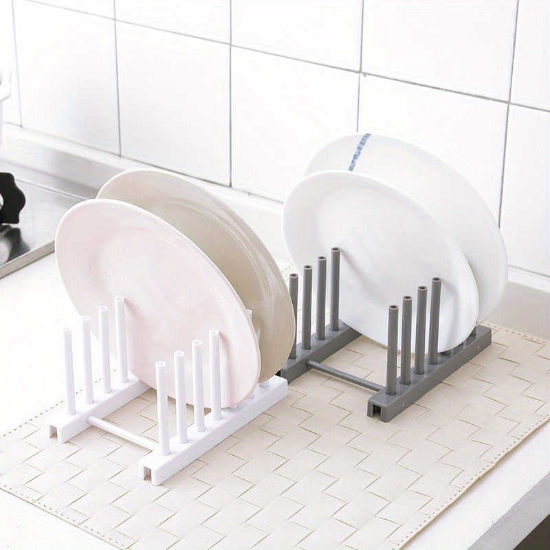 Estante de secado para platos de cocina con soporte ajustable para platos y estante de cerámica removible
