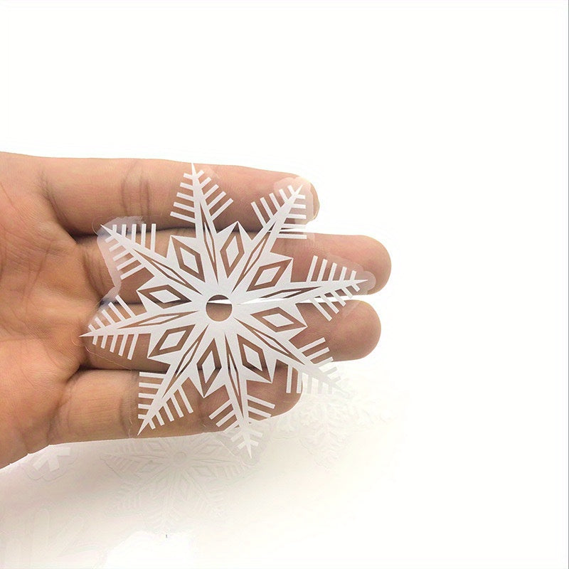 80 White Static Cling Snowflake Window Decals for Holiday Glass Decor