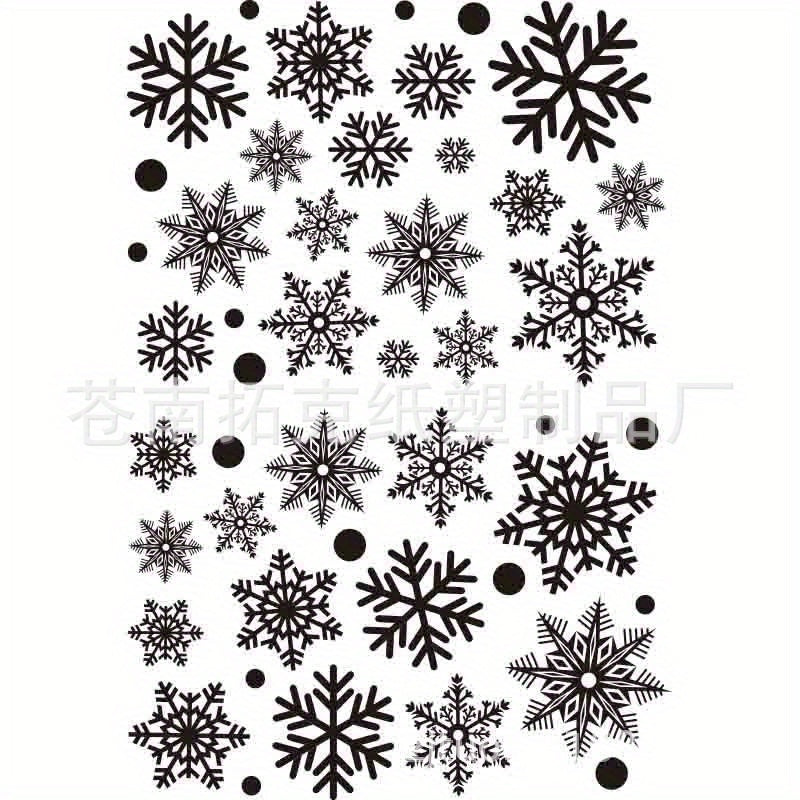 80 White Static Cling Snowflake Window Decals for Holiday Glass Decor