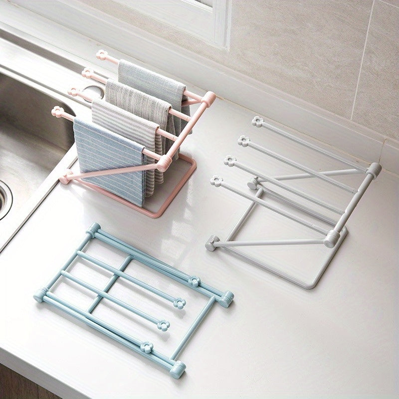 Perchero plegable para toallas de cocina y trapos de limpieza, organizador que ahorra espacio