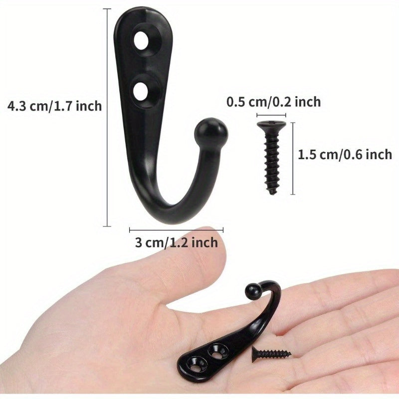 Heavy-Duty Rust-Resistant Wall Hooks Set for Kitchen and Bathroom Storage 10 Pieces