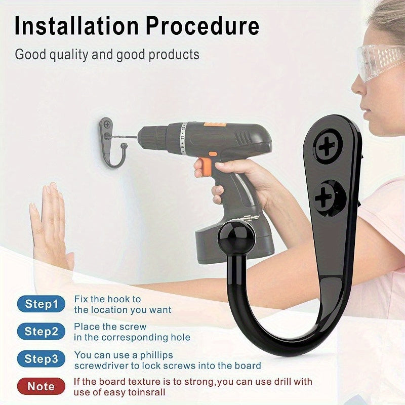 Heavy-Duty Rust-Resistant Wall Hooks Set for Kitchen and Bathroom Storage 10 Pieces