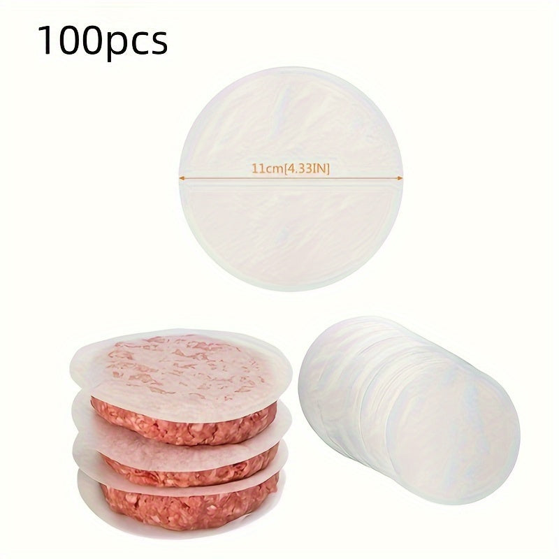 100 Pieces Non-Stick PPSU Hamburger Patty Separator Papers for Baking and Grilling
