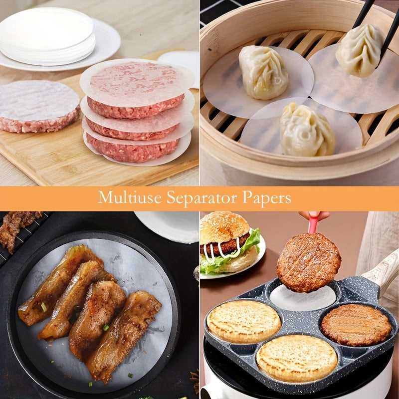 100 Pieces Non-Stick PPSU Hamburger Patty Separator Papers for Baking and Grilling