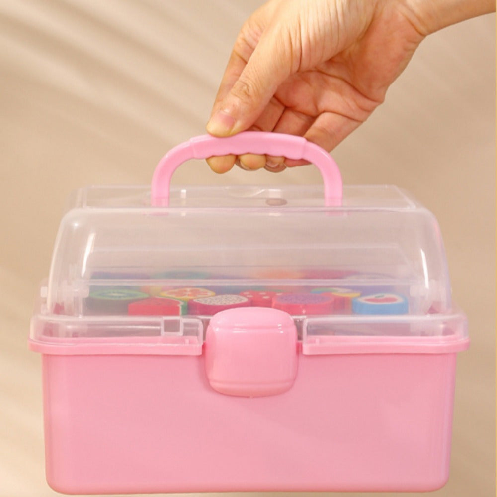 3-Layer Folding Storage Box Waterproof Plastic Household and Student Organizer
