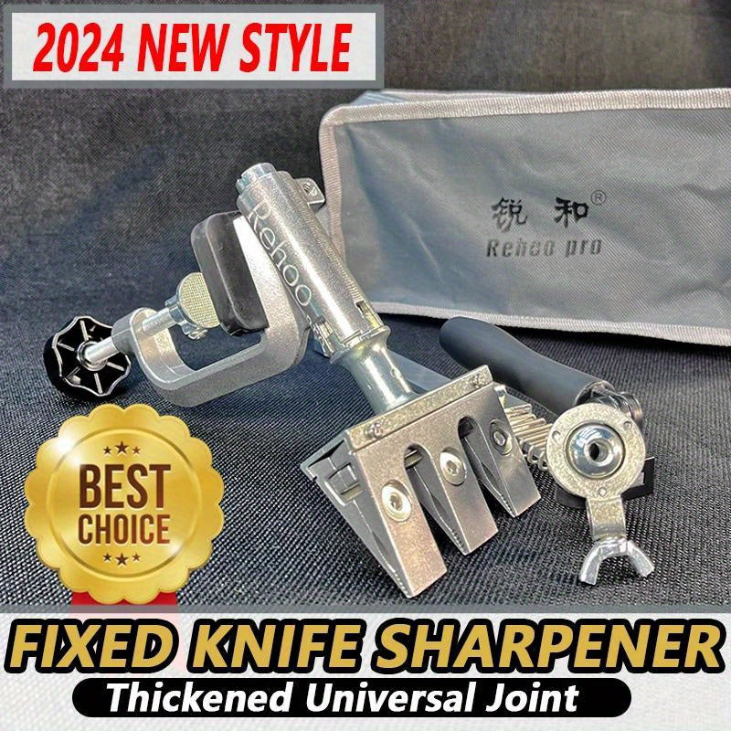 Afilador de cuchillos de ángulo fijo para cuchillos de cocina con pulidor de diamantes y piedra de afilar